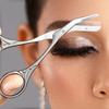 Нож для обрезки бровей из нержавеющей стали, бритва для лица для женщин, профессиональные ножницы для бровей с расческой, скребок для триммера для бровей
