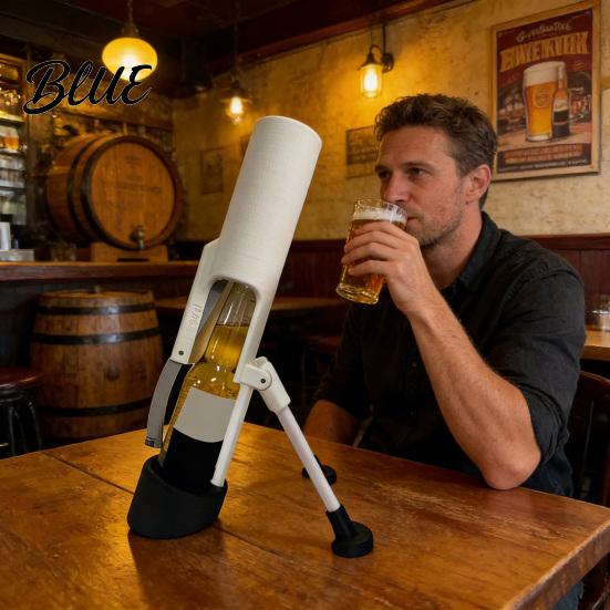 One Motion Bottle Opener Mortar Beer Automatic Mechanical Fast Smooth Casual Gathering One-Hand Operation Cap Remover for Home Bar Parties BBQ