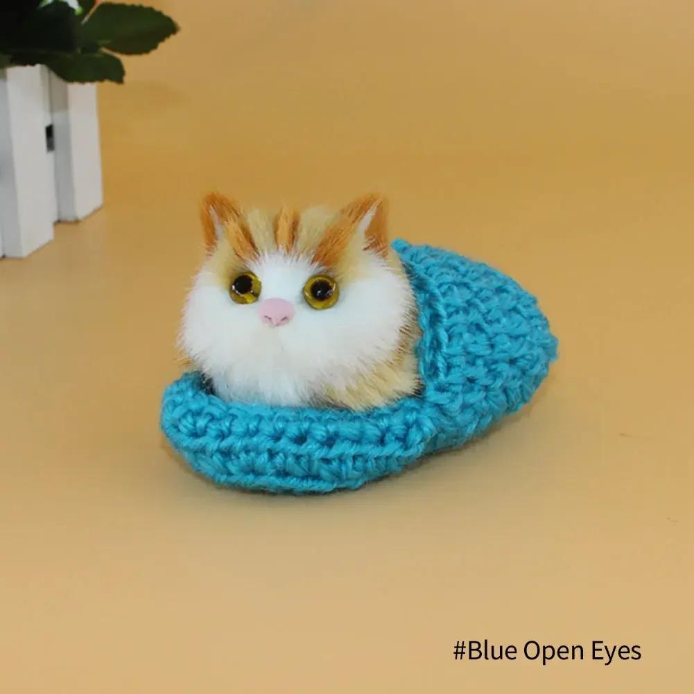 Stuffed Toys Lovely Simulation Animal Doll Plush Sleeping Cats Toy With Sound Kids Toy Decoration Birthday Gift For Children