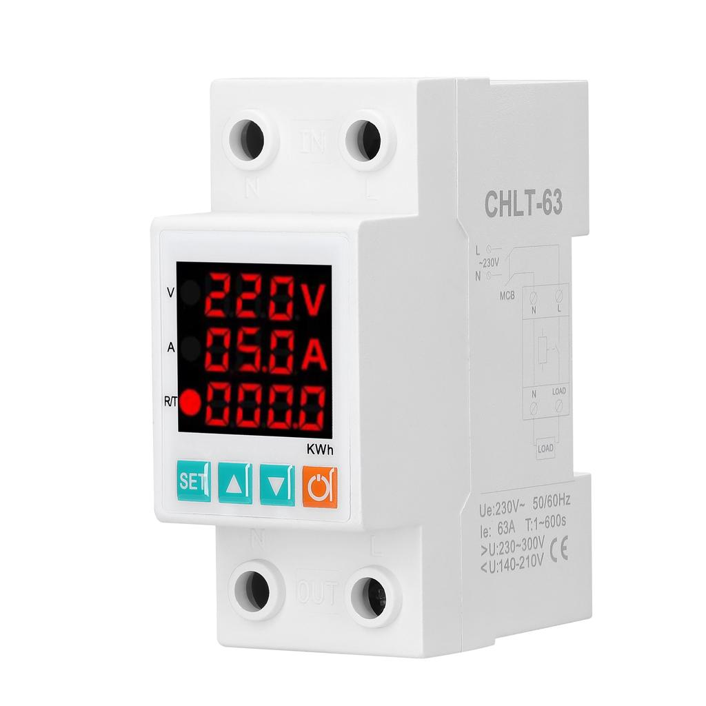 Three Display Adjustable Voltage Protector Intelligent Over-voltage Under-voltage Over-current