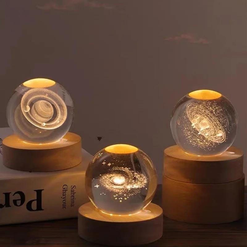 1 шт. хрустальный шар 6 см 3D хрустальная планета ночник лазерная гравировка глобус солнечной системы усовершенствованное украшение выпускной подарок астрономия би