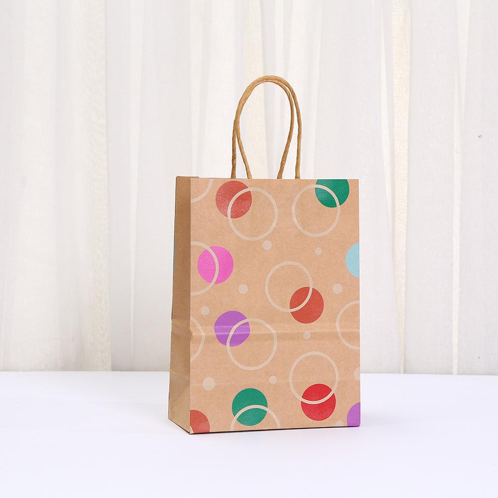 StoBag 2025 NEW Polka Dot Kraft Paper Gift Bags Reusable Eco Friendly Tote for Birthday Party Favor Packaging Shopping