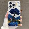 Чехол для iPhone 17 в стиле масляной живописи для Apple 15 Pro Max, Серебристый, Совместим с 14 Pro/13/16 Pro, Трансграничный.