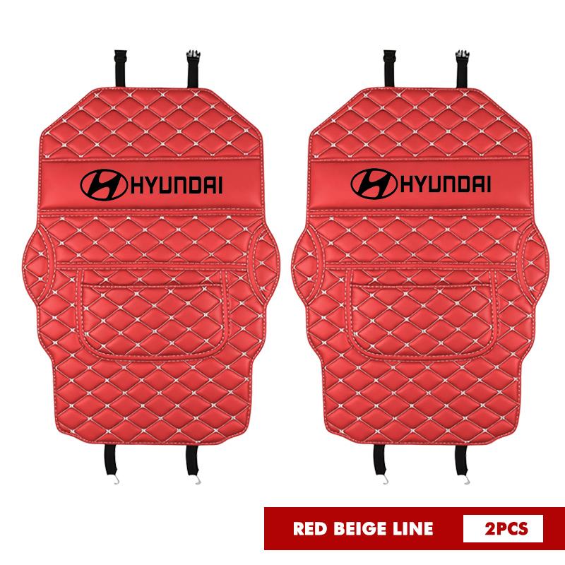 Car Anti Kicks Pad Storage Mat Leather Seat Back Protector Cover For Hyundai i30 i20 i10 i40 Tucson Kona Sonata Veloster Elantra u1
