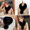 Velvet Texture Neck Scarf Thickened Faux Fox Fur Collar Luxury Winter Scarf  Women
