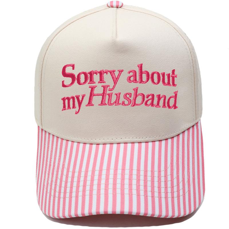Sorry about my Husband Truck Driver Cap Embroidery Color Matching Baseball Cap Men's and Women's Casual Cap