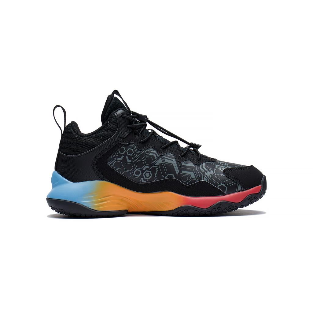 Li Ning Детские Pioneer Ling I TD Синтетическая кожа Модный тренд Амортизация Отскок Низкий верх Баскетбольные кроссовки Детские баскетбольные кроссовки Черные YKBU128-7