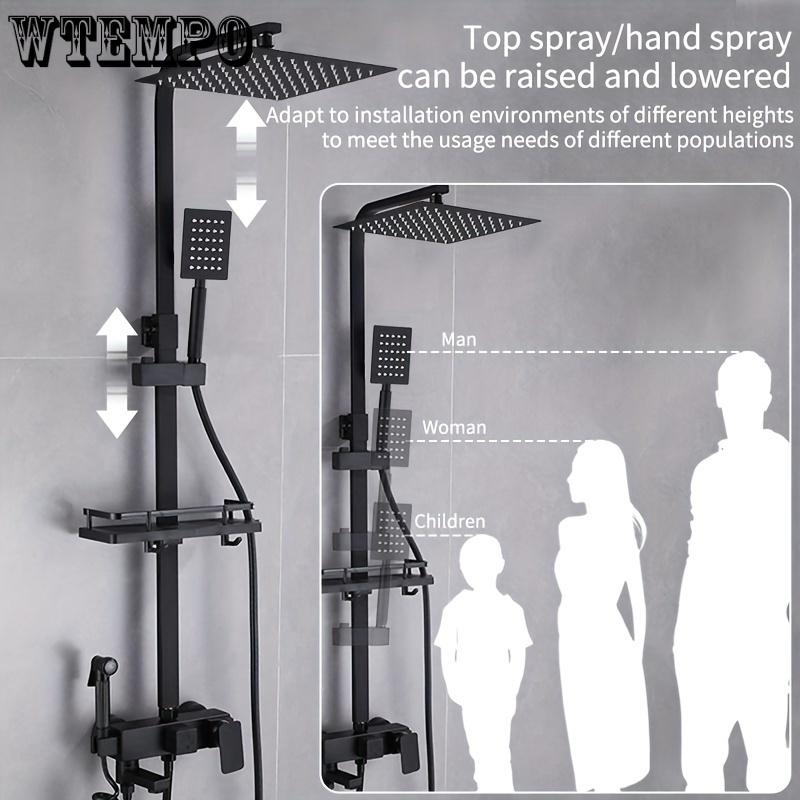 1 комплект черной полностью медной дождевой душевой системы, домашний комплект для душа под давлением, 10-дюймовая верхняя душевая головка с ручным душем