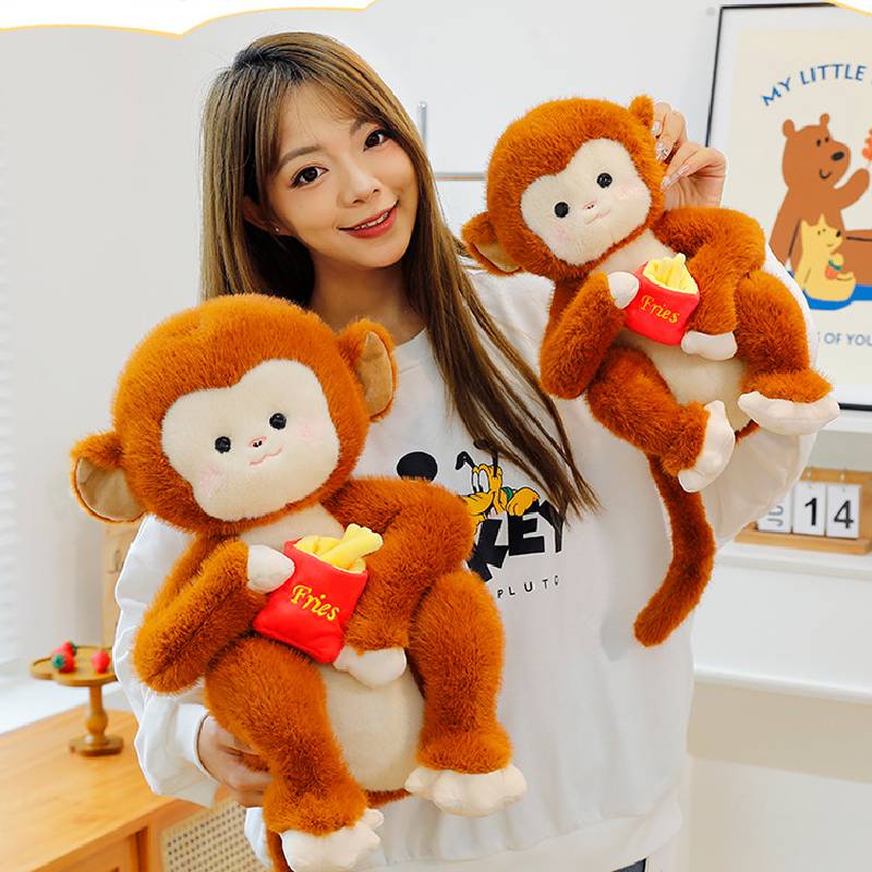Monkey Toys Plush French Fries Golden Monkey Cartoon Animals Fill Doll Gift Toy