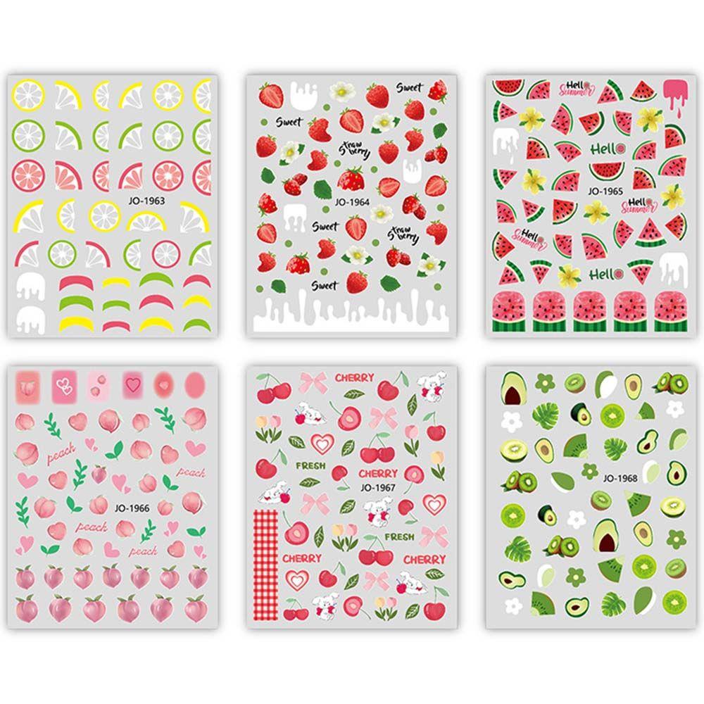 Decoration Transfer Slider Watermelon Nail Decal Peach Nail Foil Cherry Pattern Fruit Nail Sticker