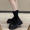 Женские ботинки Мартина 2024 новые весенне-осенние маленькие ароматные короткие ботинки черная обувь на толстой подошве на высоком каблуке женские ботинки маленькие ботинки