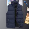 Men's Winter Sleeveless Puffy Warm Vest Stand-up Collar Sleeveless Warm Vests