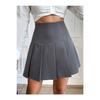 Black Women's Pleated Woven Mini Skirt Et0002