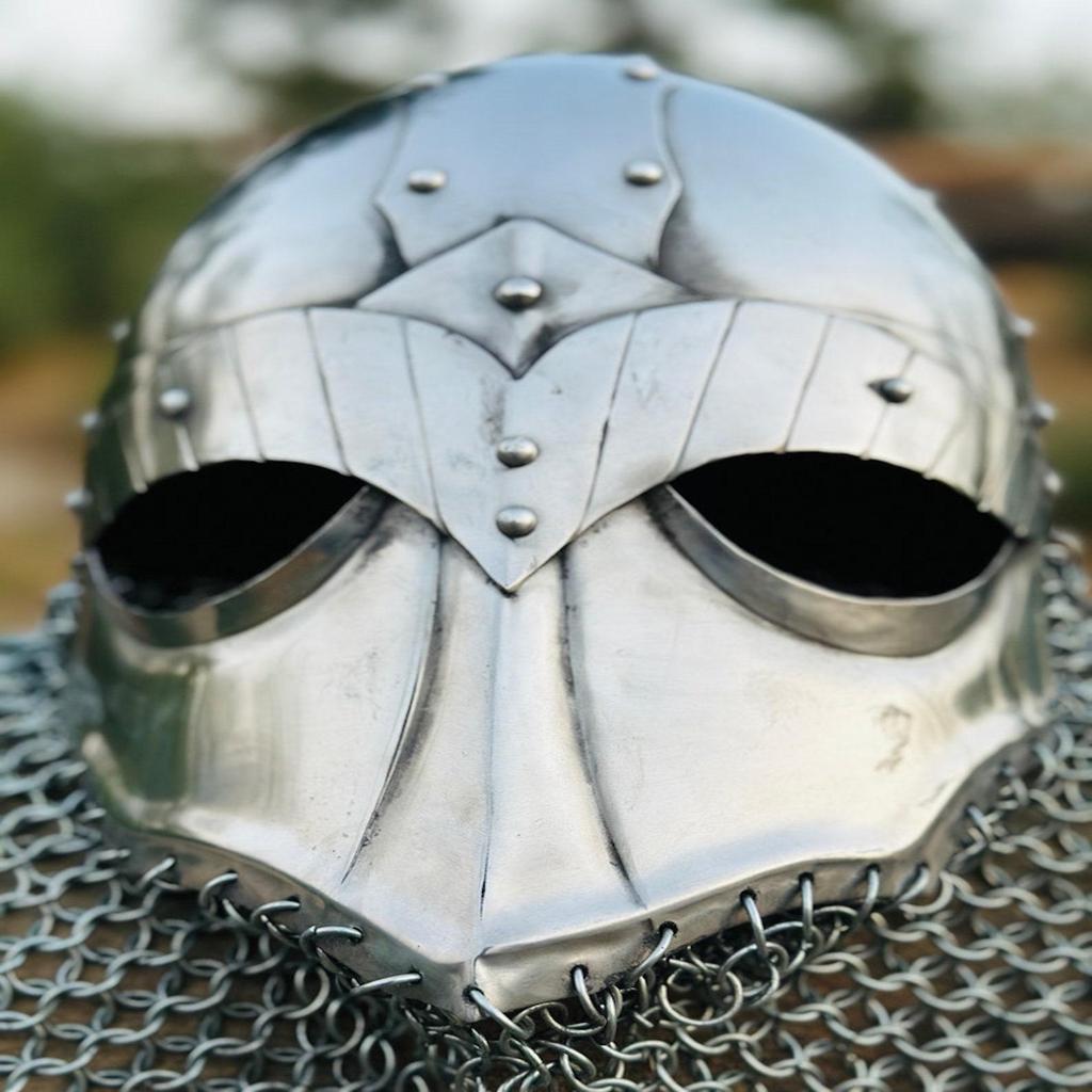 Кольчужный шлем викинга | Стальной шлем в форме Медузы вандала | Кольчужный шлем ручной ковки | Лучший подарок