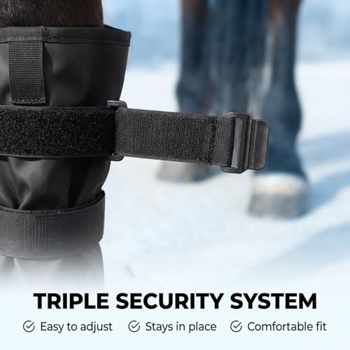 Промокшие сапоги для лошади с внешними активными накладками и двумя эластичными ремнями