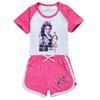Kids Girls Anime Cartoon POP Singer Super Star Zoey Rumi Mira Print Short Sleeves T-Shirt Shorts Pants Casual Clothes Set
