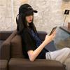 Harajuku printed black short-sleeved t-shirt women's new loose Korean version round neck student Hong Kong style top