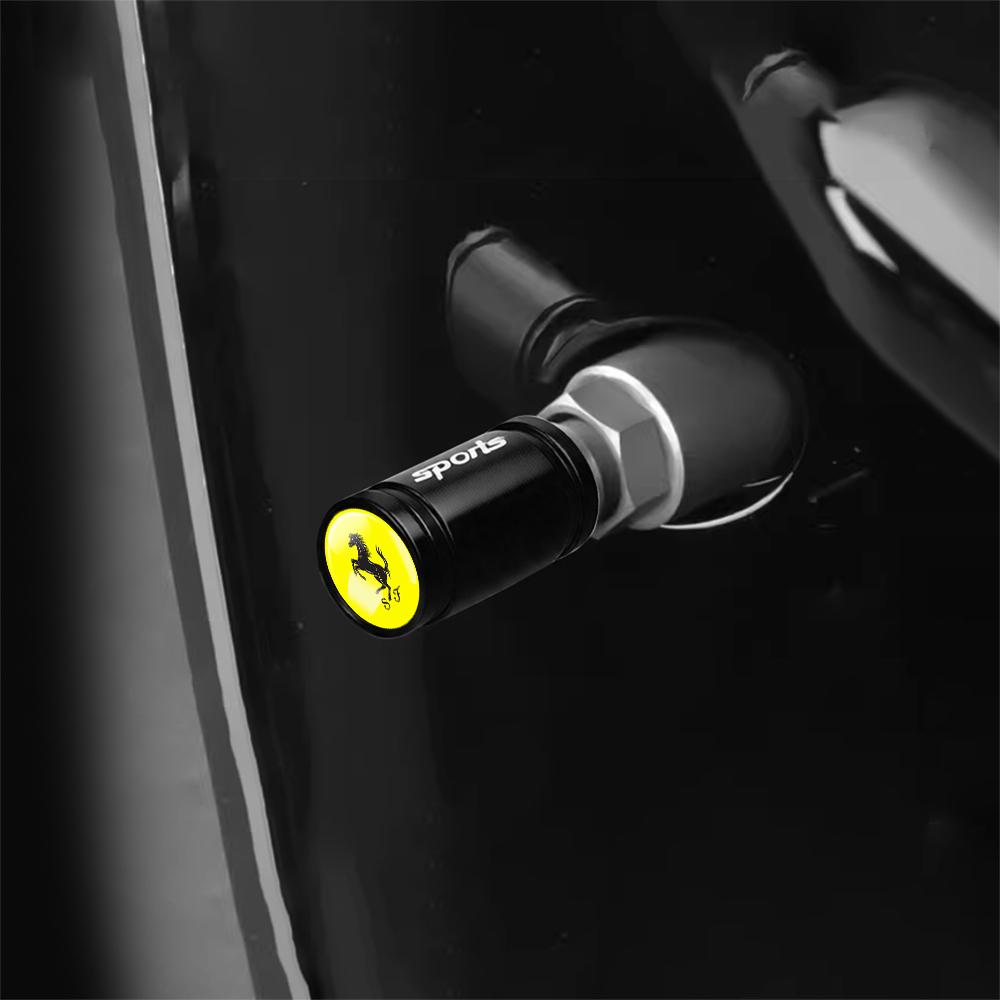 4Pcs Aluminum Car Wheel Tire Air Valve Dust Caps AutoAccessories For Ferrari Roma Spider SF90 Superfast Competizione 308 328 ZX4