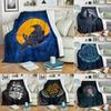 Norse Mythology Flannel Blanket Soft Fleece Throw Blankets for Bedroom Couch Sofa Gift,Viking Crows Scandinavian Runes Blanket