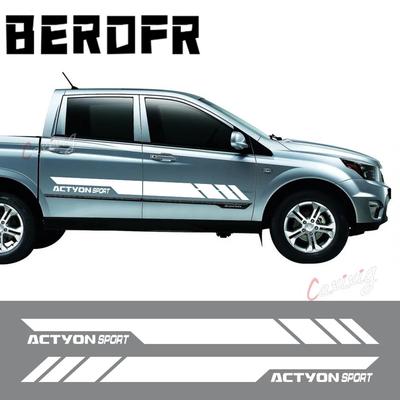 Автомобильная наклейка для Ssangyong Actyon Sport AX5 Грузовик Боковые полосы на двери Стикеры Виниловое покрытие Авто Тюнинг DIY Аксессуары
