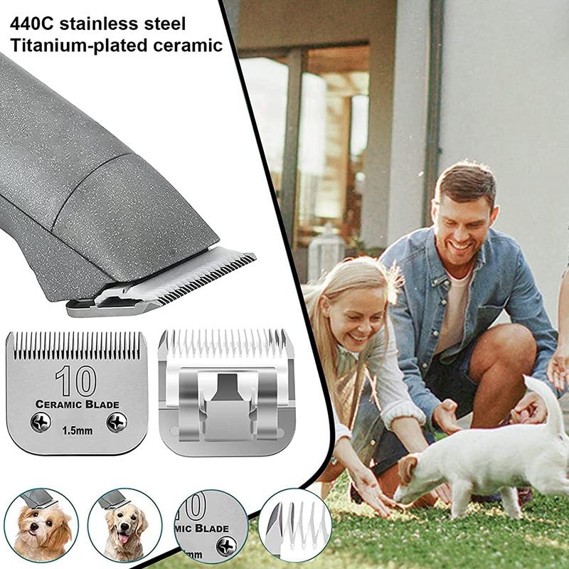 Detachable Pet Dog Animal Clipper Ceramic Blade set Compatible with Most Andis,Oster A5,Wahl KM10 Series Clippers,#10/#30/#40