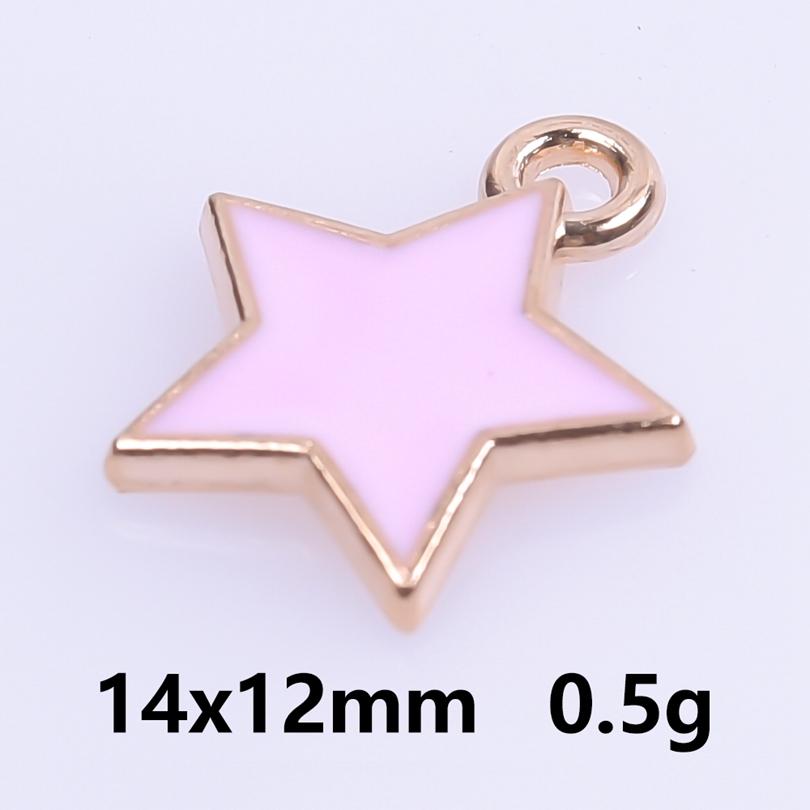 Pink Love Girl Accessories Enamel Bulk Charms For Jewelry Making Supplies Moon/Flower/Butterfly Pendants Charm DIY Earring Craft