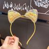 Glitter Quicksand Hair Band Crown Transparent Hair Hoops Hair Ornament Cat Ear Headbands  Children