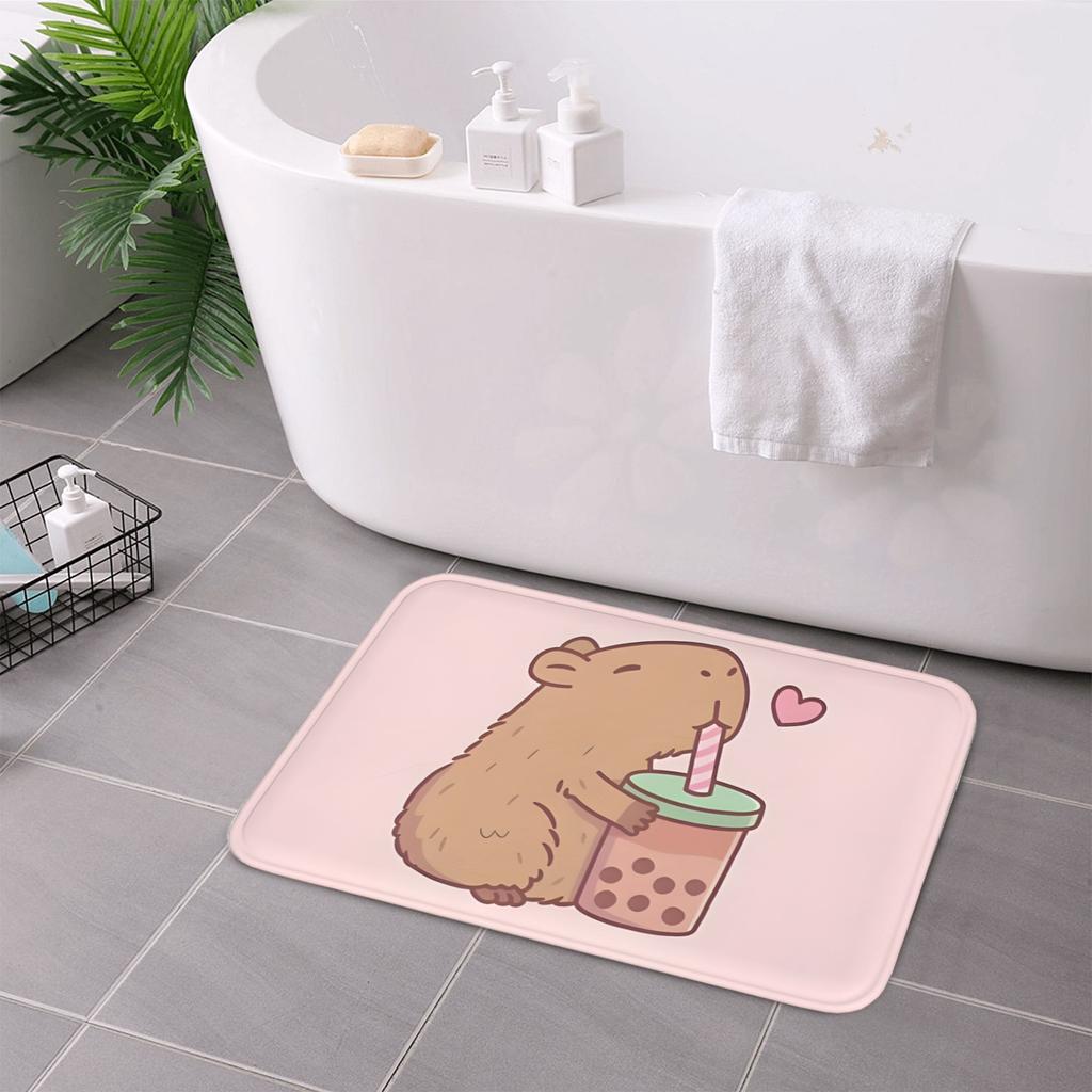 1PC Buttle Tea Hamster Kitchen Rug Non-Slip Door Mat Pop design Bathroom Rug Bath Mat Carpet for Home Sink Laundry ecoreeree