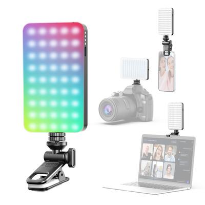 Карманный заполняющий светодиодный RGB-светильник для видеосъемки 2500K-9000K с регулировкой яркости, 10 световых эффектов для видеосъемки