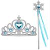 Frozen Elsa Dress Princess Dress Tiara Snowflake Stick Gloves 4 Piece Set Kids Costume Blue Girls 110 Kids Costume Girls Girls Princess Costume