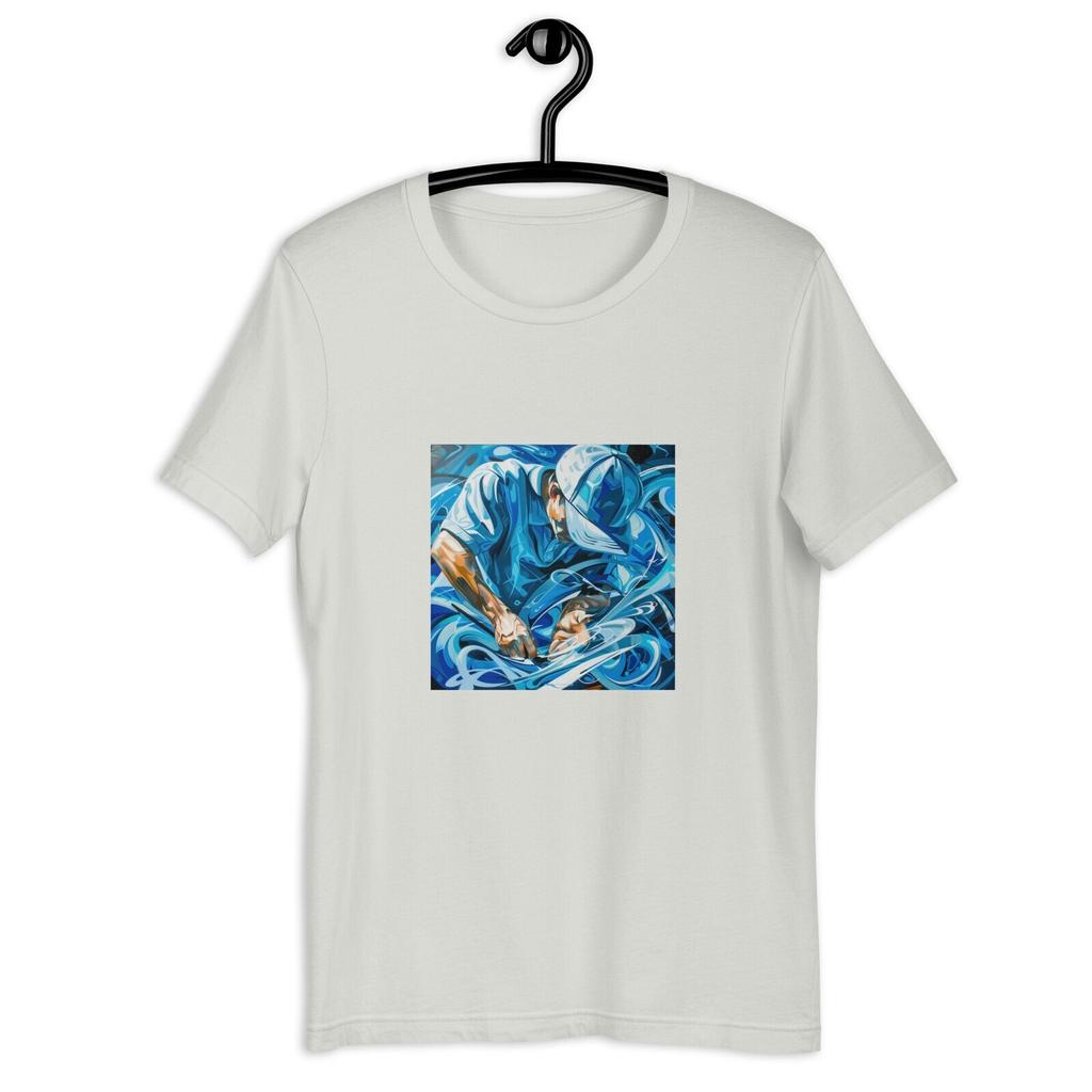 Blue tide graffiti tee, custom graffiti t-shirt