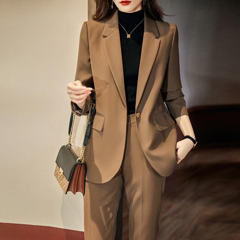 Troyman Women's Business Blazer & Trousers Suit Set