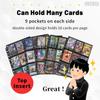 Файл для коллекционных карточек Файл для карточек Совместим с 2, 3 и 4, 9 карманными картами Собирайте покемонов и другие карты 30 отверстий, отверстия, отверстия, лист, (Черный,