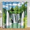 2 шт. Водопад птица журавль напечатанные шторы полиэстер люверс верхняя штора для офиса спальня гостиная природа пейзаж дом