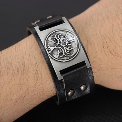 Браслет Irish Knot Viking Tree of Life, очаровательный мужской кожаный браслет, модные украшения в стиле хип-хоп и панк, рок-вечеринка, подарок