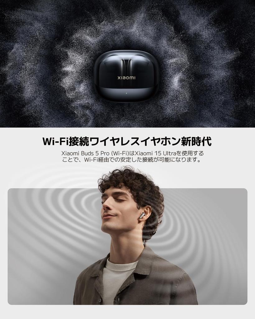 Xiaomi Беспроводные наушники Buds 5 Pro, Wi-Fi, звук без потерь 4,2 Мбит/с, 55 дБ ANC, 40 часов воспроизведения, поддержка приложения, запись