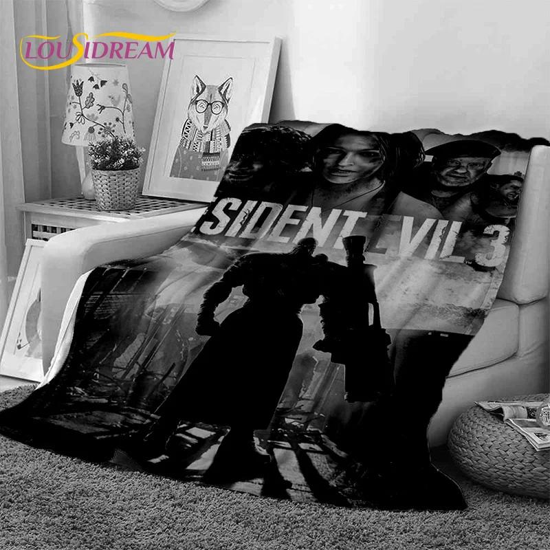 Игры Хоррор R-Resident Evil Мягкое Фланелевое Одеяло для Кроватей Спальни Дивана Пикника, Плед для Покрытия Наружного Отдыха Дневного Сна Подарок