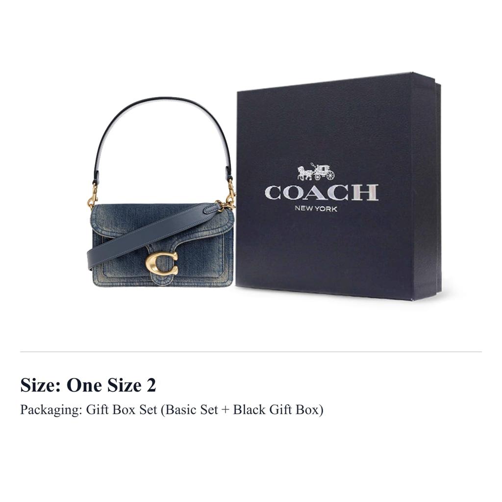 COACH Tabby Denim And Refined Calfskin Handbag Medium Women's Marine Blue CCX34-B4YMW