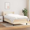 Box Spring Bed with Mattress Cream 90 x 200 cm Fabric