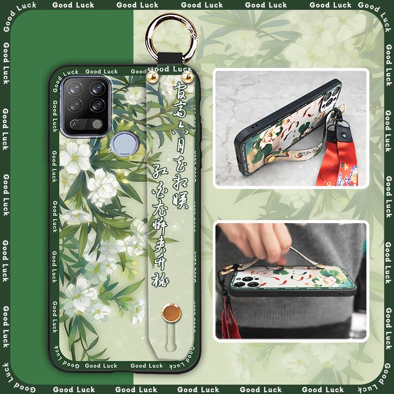 Fashion Back Cover Phone Case For Tecno Pova/LD7 Waterproof Dirt-resistant Anti-knock Silicone Shockproof Wrist Strap
