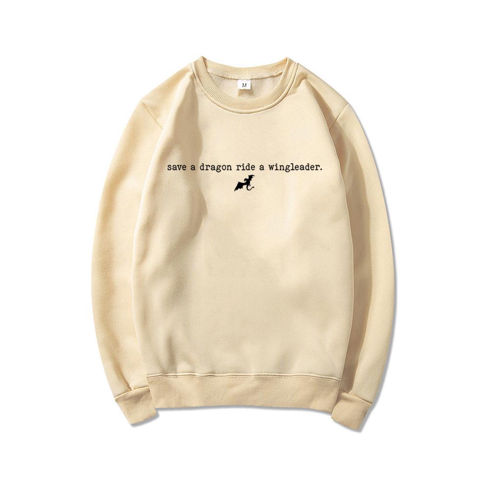 Спасите дракона Ride A Wingleader Толстовка Fourth Wing Hoodie Xaden Riorson Толстовка Мужчины Женщины Длинный рукав Круглый вырез Пуловеры