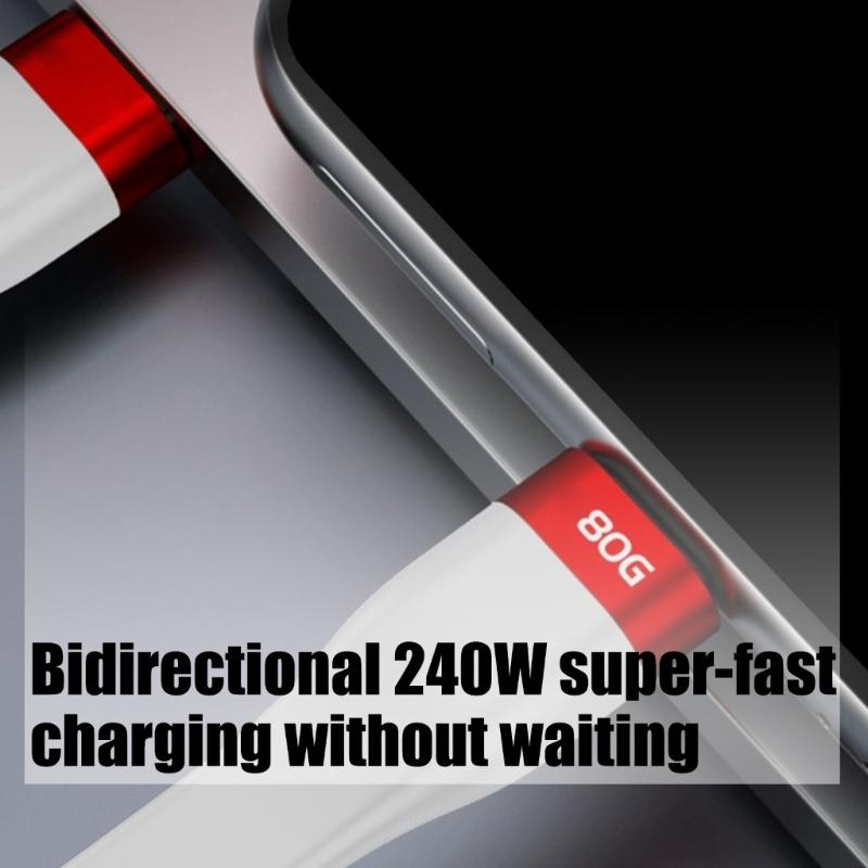 Кабель USB4 5 Type C 80 Гбит/с Передача данных 240 Вт Быстрая зарядка Алюминиевый сплав TPE