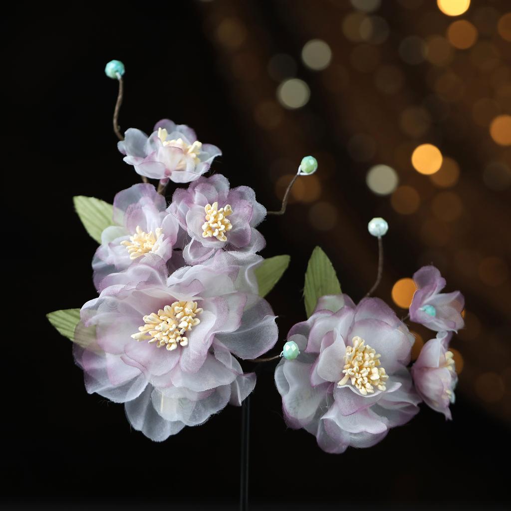 Заколки для волос в виде цветка, вилки, китайские аксессуары для волос ханьфу для женщин, вилка-шпилька ручной работы, винтажные свадебные украшения для волос в стиле ретро, короны для девочек и женщин