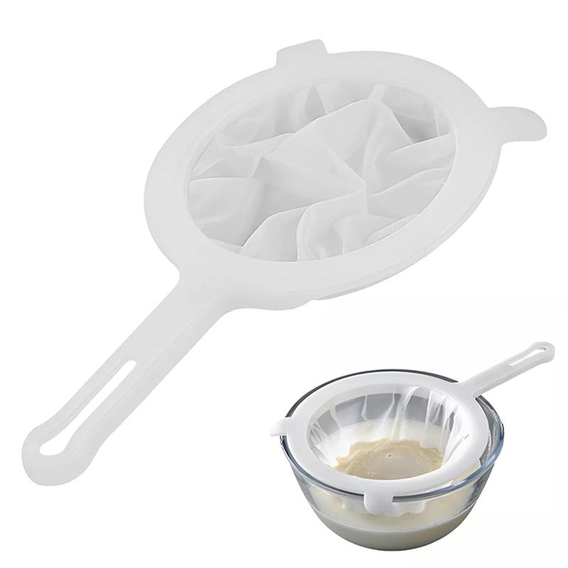 200 Mesh Kitchen Filter Fine Mesh Strainer Sieve Nylon Filter Spoon Plastic Soy Milk Juice Yogurt Food Strainer Kitchen Utensils