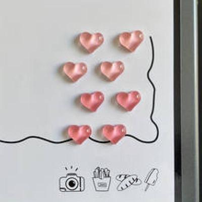 8 шт. Милые и простые декоративные магниты для кухонных и офисных досок, набор магнитов на холодильник в форме сердца