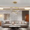 LED ceiling pendant lamp, chandelier, 3 rings, 76w, gold color, adjustable, NEUTRAL
