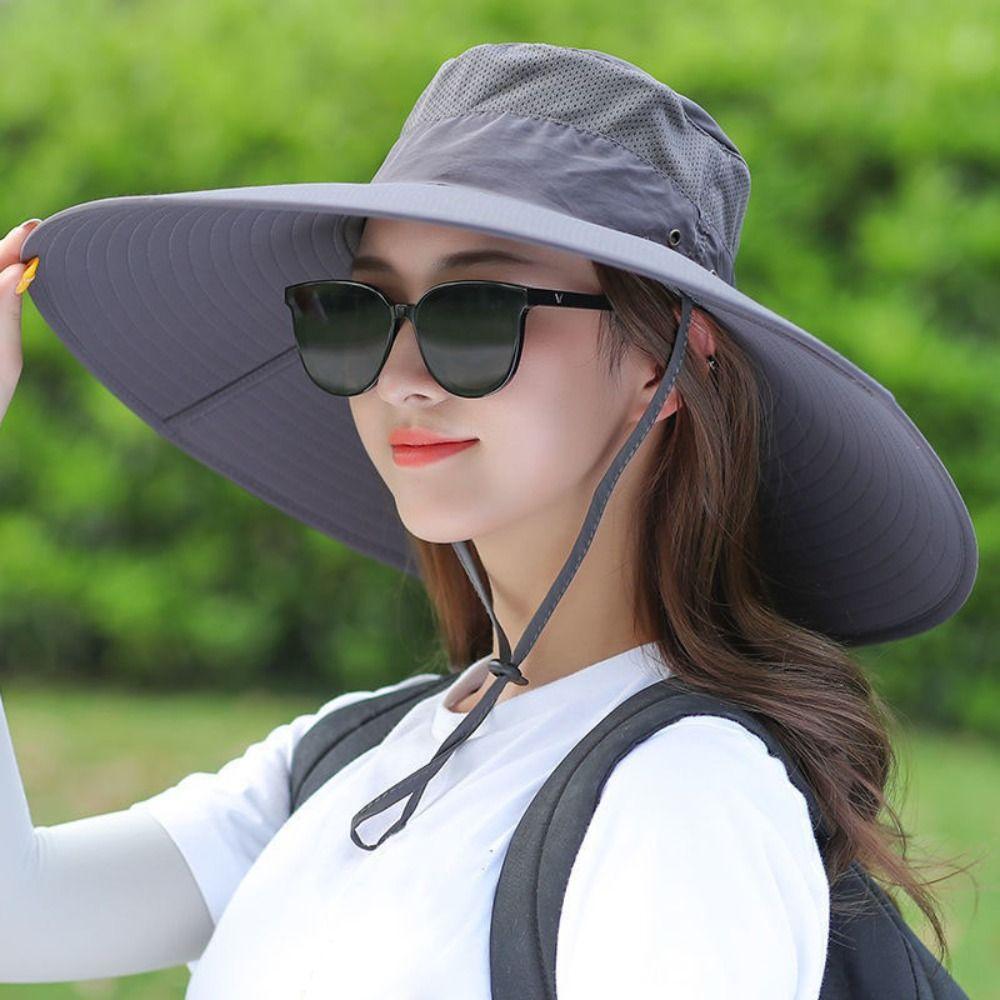 Wide Brim Mesh Fisherman Hat Quick-dry Sun Hat Simple Folding Bucket Hat Mountaineering