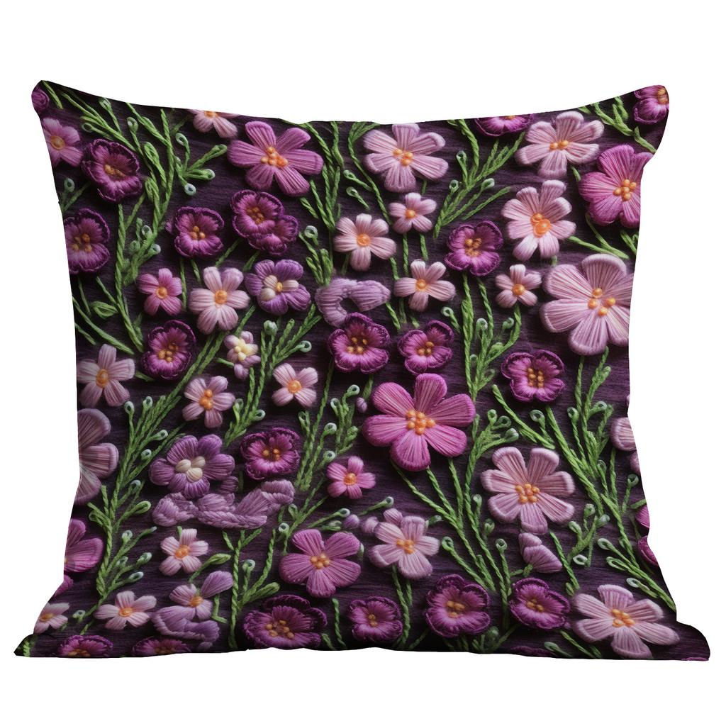 Новая имитация вышитой цветочной наволочки из короткого вельвета с двусторонней печатью, наволочка для домашней диванной подушки