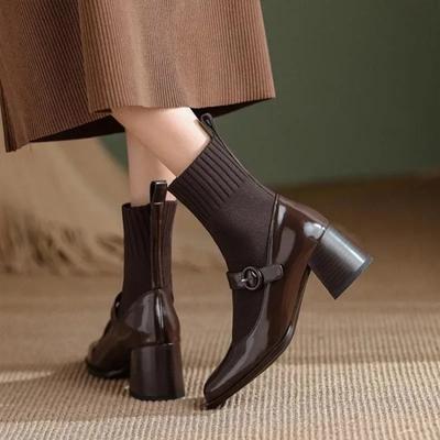 Мода 2024 года женские ботильоны Мэри Джейн эластичные сапоги горячая распродажа новинка в тренде ботильоны высокое качество в продаже женские короткие туфли