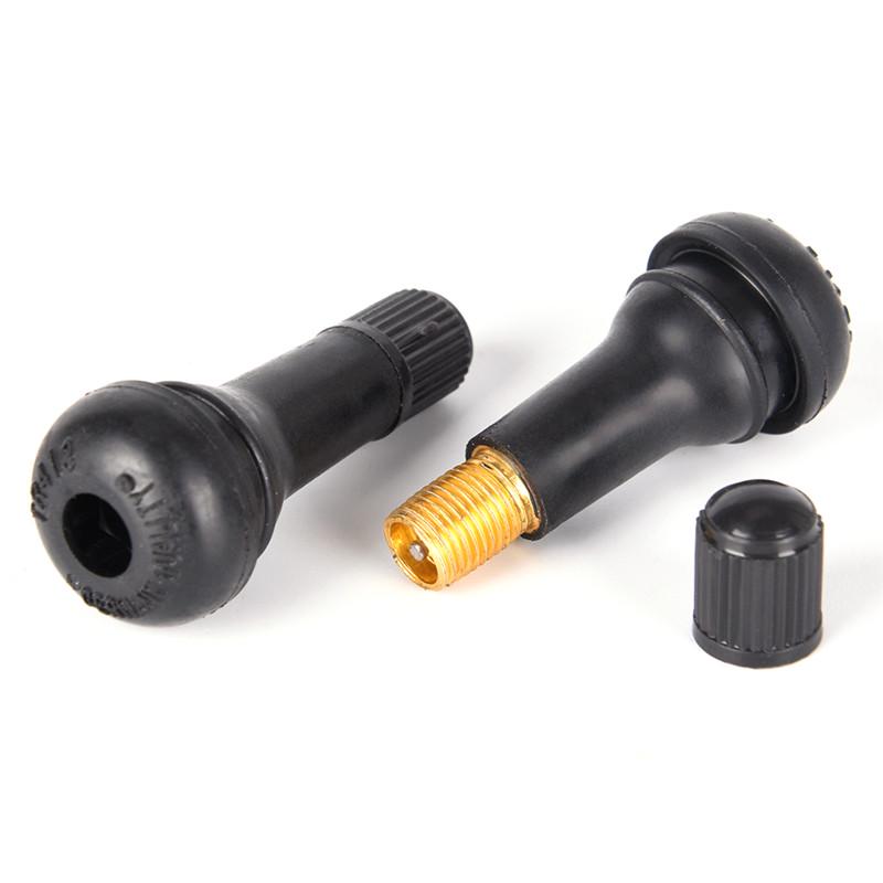 5pcs /Set Black Tr413 Tubeless Car Wheel Tire Valve Stems With Caps Tyre Rubber